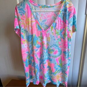 Lilly Pulitzer Etta V-Neck Sunshine State of Mind Size L